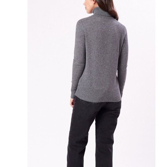 Equipment Delafine Cashmere Sweater Womens Gray Turtleneck Lightweight - Picture 9 of 10